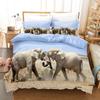 3D Elephant Theme Bedding Set Pillow Cover Bedding Set Duvet Cover Full Size Single/Double Bed Home Decoration