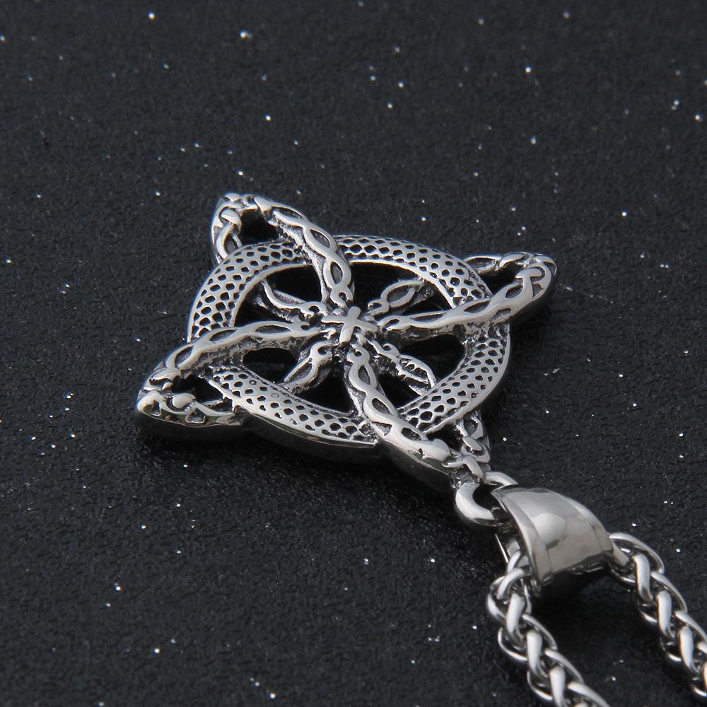 Ретро мода ведьма узел кулон ожерелье ведьмы защита узел ожерелье кулон узел кулон панк ожерелье из нержавеющей стали полые шармы