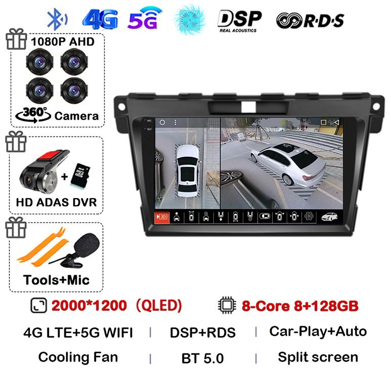 Android 14 Carplay для MAZDA CX-7 CX7 CX 7 2007 2008 2009 2010 2011 2012 2013 2014 Автомобильное радио GPS Мультимедиа Видеоплеер Стерео