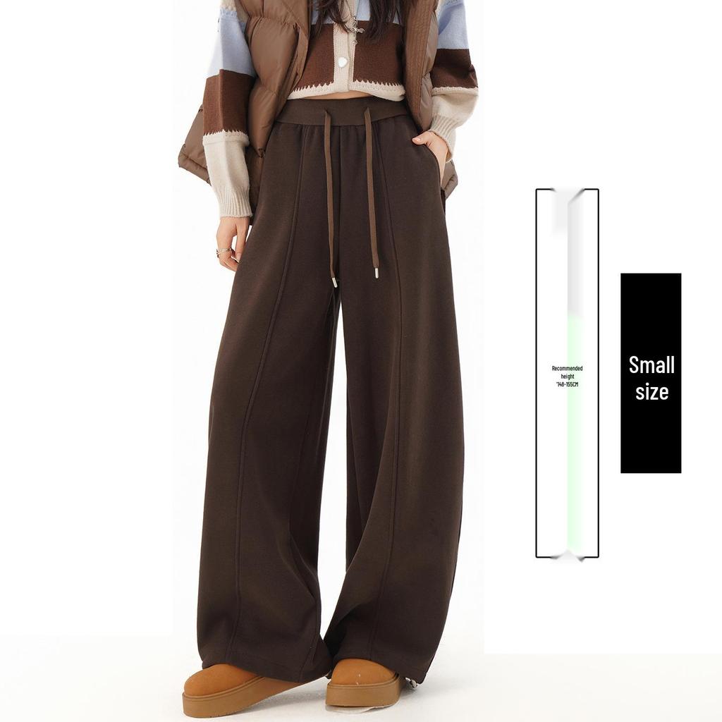 Spring 2026 High-Waisted Wide-Leg Pants - Slimming Loose Straight Casual Two-Wear Floor-Length for Women