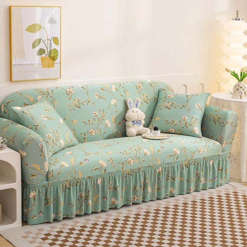 3 Pcs Set Stretch Floral Couch Cover Sofa Covers Furniture Protector for Dogs Corner Sofa Skirt 1/2/3/4 Seater Sofa Slipcovers