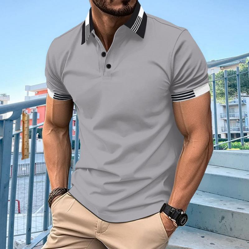 Summer Lapel Casual Polo Shirt Button Men's Short Sleeve Sports Polos Shirts Man Top