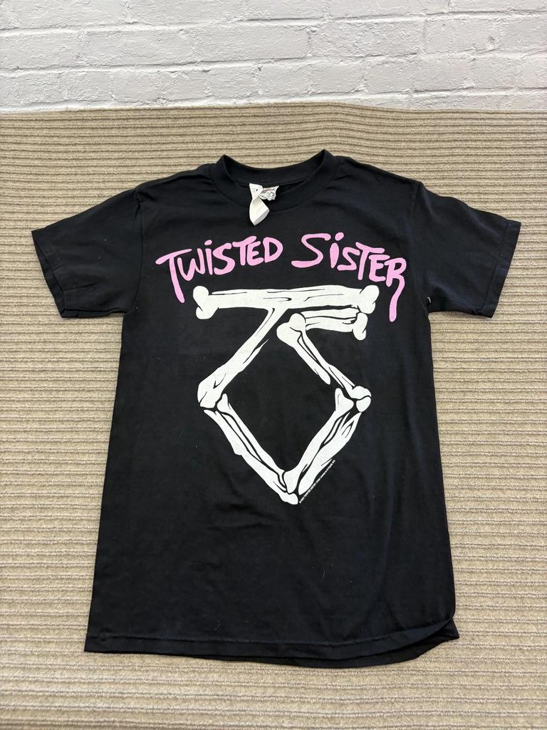 Винтажная футболка Twisted Sister Мужская Маленькая Черная 2002 Группа Рок Метал Скелет Футболка