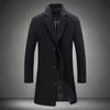 Large Size Men's Woolen Coat Autumn and Winter Men's Medium and Long Woolen Material Casual Trench Coat Men's Coat