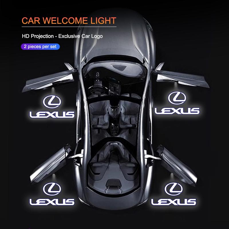 Car Door HD Welcome Light Auto Emblem Projection Light Stickers For Lexus GS IS LS500h ES260 ES300h RX350h NX260 UX260 LM RZ450e