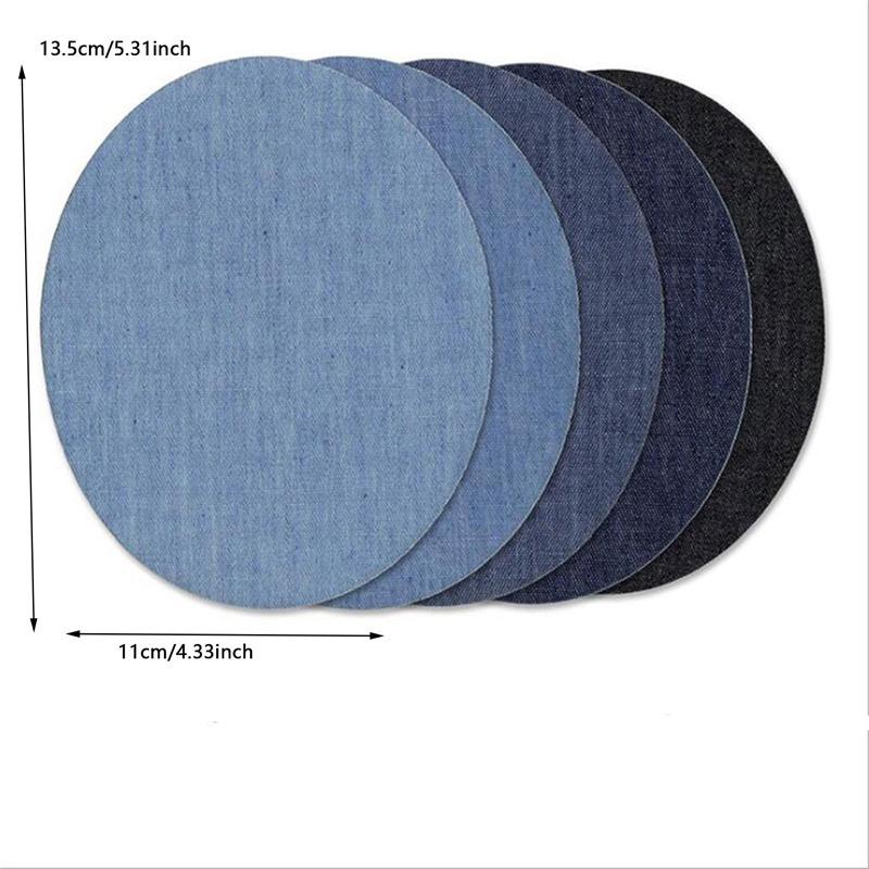 5 PCS Denim Patches DIY Iron On Denim Elbow Patches Repair Pants For Jean Clothing Pants badges Apparel Sewing Fabric