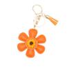 Charm Sunflower Keychain Tassels Flower Bag Pendant Car Keyring PU Leather Key Ring  Men