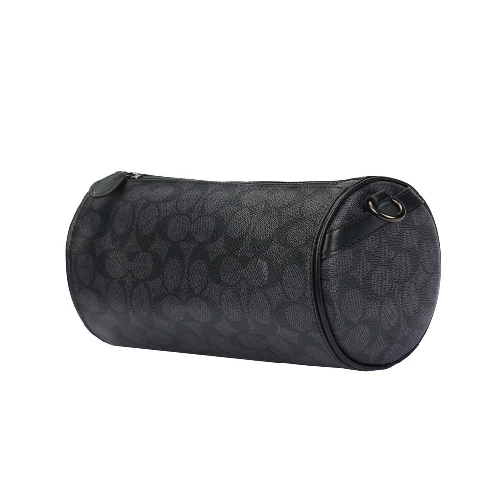 Coach Barrel 22 Monogram Print Removable Adjustable Shoulder Strap Crossbody Bag Small Men bags Charcoal-Gray CAH94-CHR