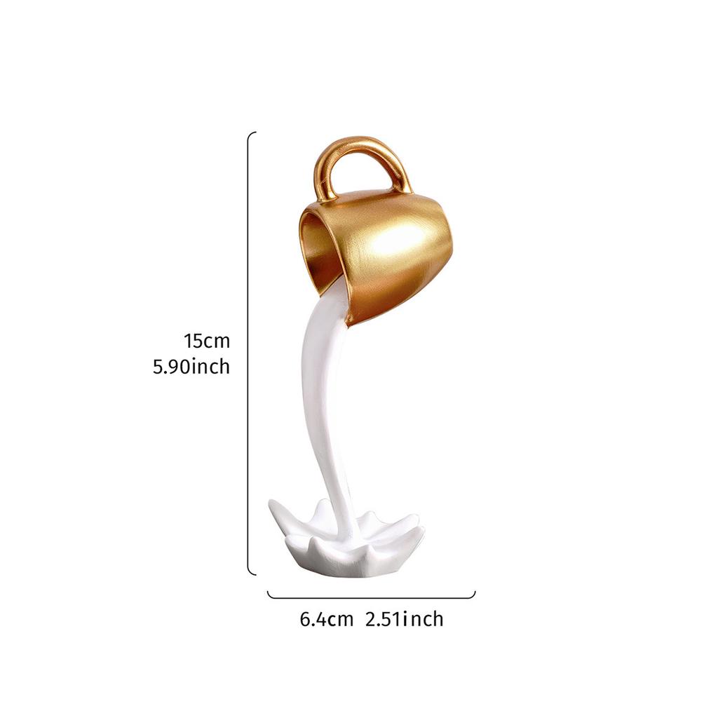 Floating Spilling Coffee Cup Sculpture Kitchen Decoration Spilling Magic Pouring Splash Creative Desktop Decor Home Decoration