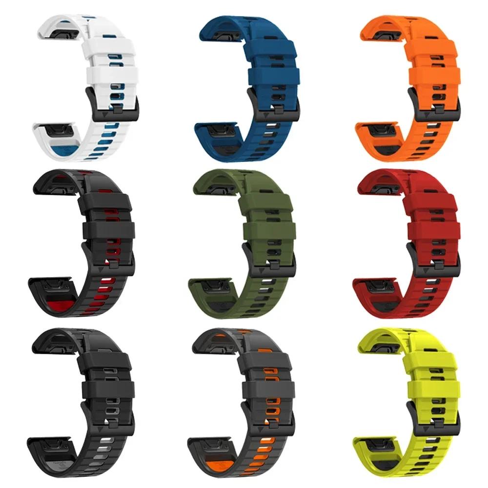 Ремешок Quick Fit для Garmin Fenix 8 7 7X/Epix Pro Gen 2 51мм 47мм/Enduro 2/Descent Mk3i Mk2 Силиконовый Оригинальный Ремешок для Часов 22мм 26мм