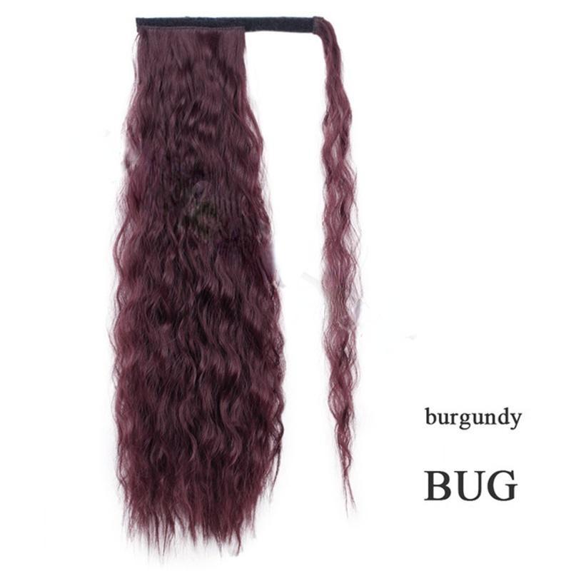 MISS WIG Кукуруза Волнистый длинный хвост Синтетический шиньон с запахом на заколке Наращивание волос Ombre Ponytail