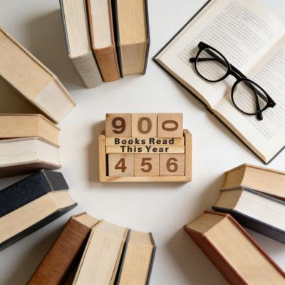Счетчик прочитанных книг в этом году Деревянный трекер читательского вызова с числовыми кубиками Украшение для книжной полки Подарок для книголюбов и книжных червей