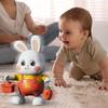 Electric Dancing Rabbit Toy with LED Light Music Toddlers Easter Bunny Walking Toy Boys Girls Tummy Time Interactive Crawling Animal Toy