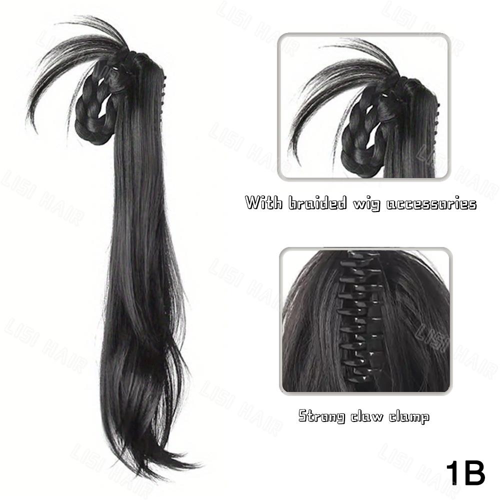 LISI HAIR Синтетический длинный волнистый коготь с плетеным хвостом, аксессуары для парика, парик для женщин, ежедневное использование