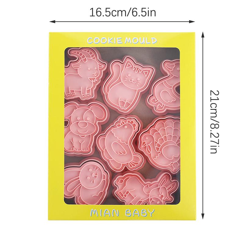 8Pcs Biscuit Mold Cookie Cutters Stamp Press Fondant Sugar Craft Baking Tools
