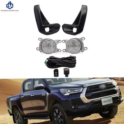 1 комплект автоосвещения для Toyota Hilux Revo Rocco 2020 2021 2022, автомобильная фара противотуманного света на передний бампер, фара для вождения с кабелем, рамка, противотуманная фара