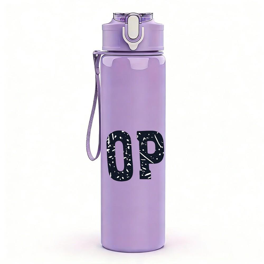 1PC NOPE Bold Simple Text Print 750ml Color Plastic Sports Water Bottle Leakproof Flip Straw Lid Suitable for Sports Office Home Use
