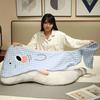 Plush Whale Body Pillow Checkered Healing Stress Relief Pillow Long Hugging Pillow for Side Sleepers And Cuddling