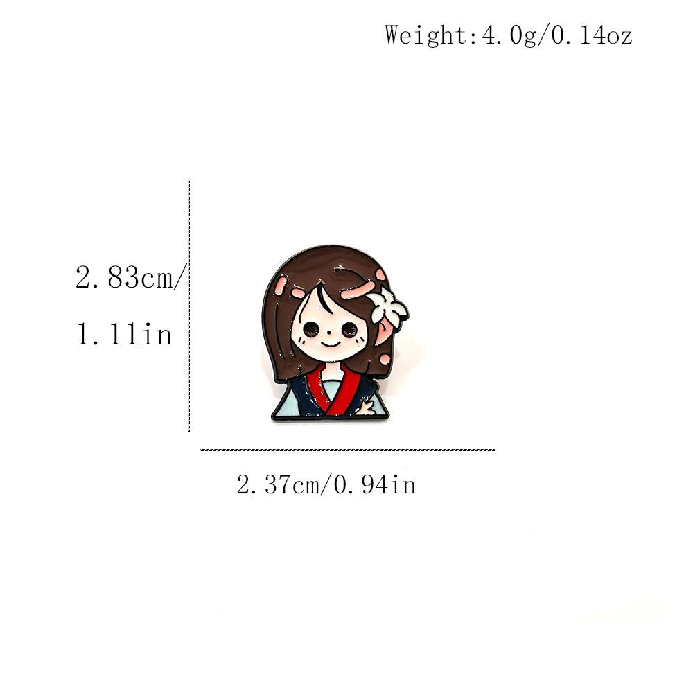 Милая аниме-принцесса, металлическая брошь - Значок с рисунком девочки