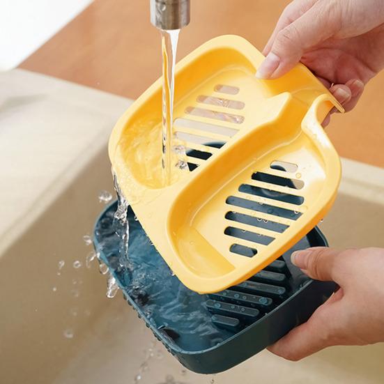 Soap Dish Fast Drainage Dual Compartment Soap Holder Double-layered Soap Storage Box for Home Bathroom