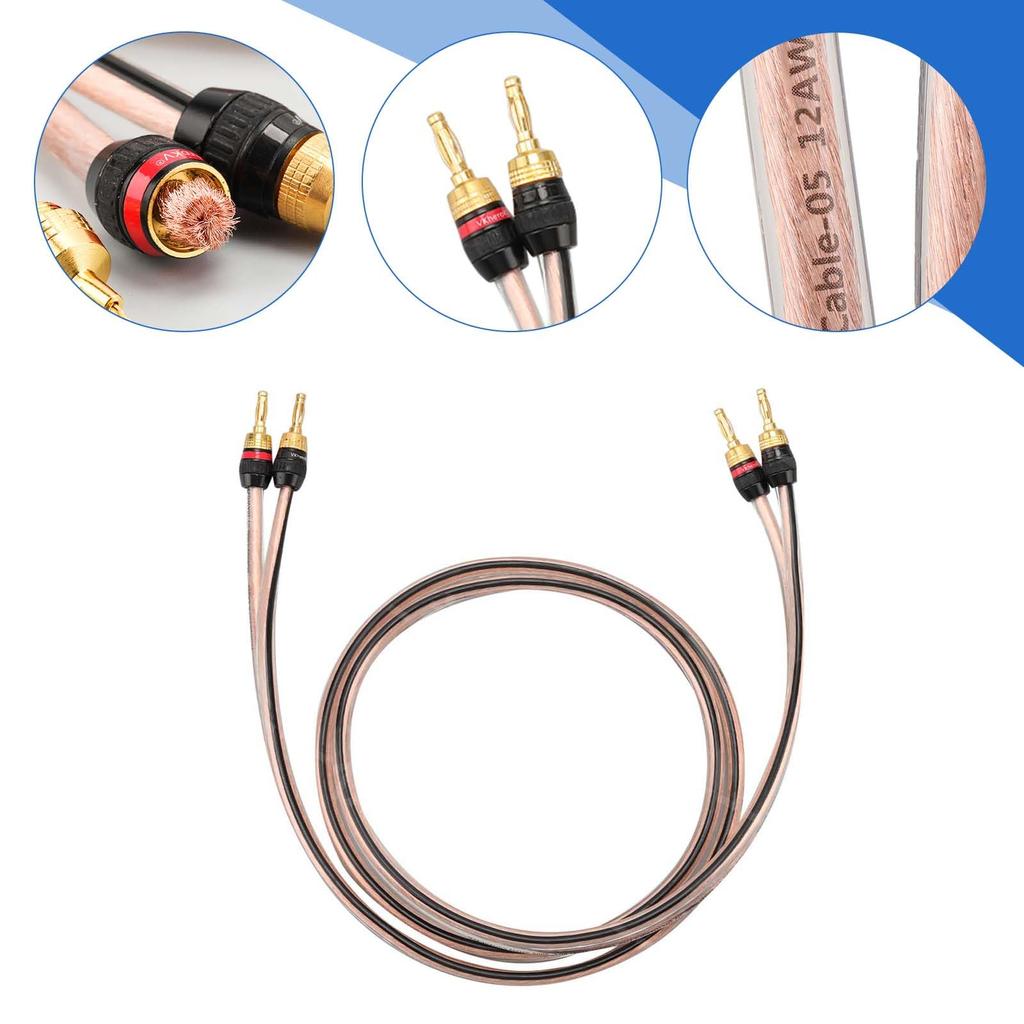KK Cable Штекер из чистой меди Аудио 12AWG x 2 5N OFC Чистый Динамический 700 жил x 1 Пара Комплект Штекер типа «банан» Штекер типа «банан» Mukjipa-Cable-2.2 Кабель, (измерительный прибор) Проводники,