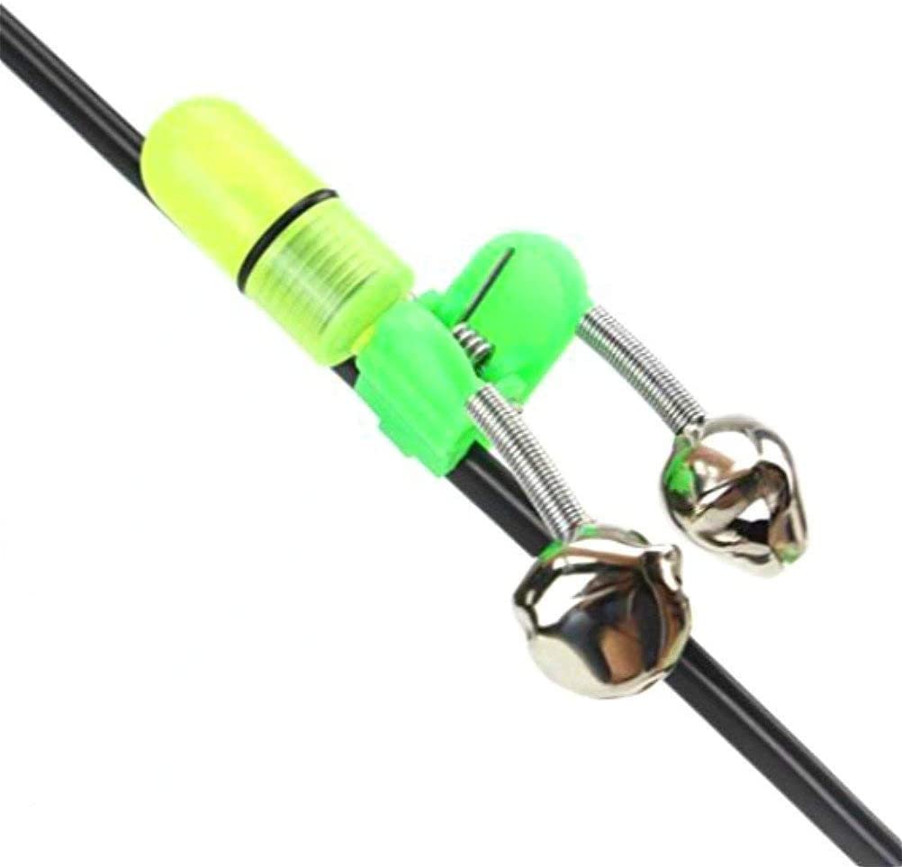 20pcs LED Night Fishing Rod Bite Bait Alarm Light with Double Bells Ring Fish Bite Alarm Indicator