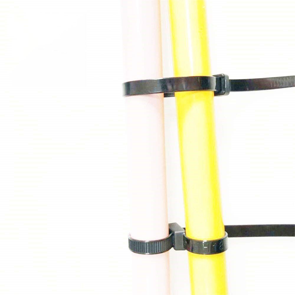 100Pcs CS Electrical Wire ties Zip Tie Double Flex Tie Band Cable Ties Fasten Loop