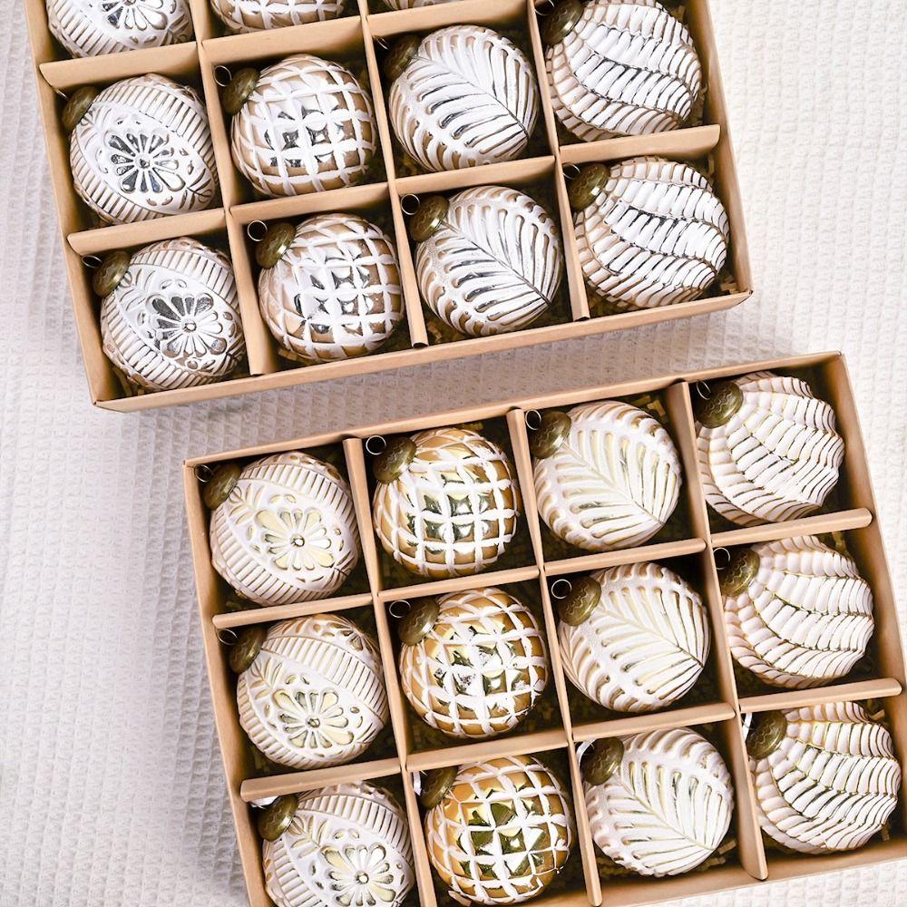 12 шт. 8 см Расписные Рождественские Шары Подвески Небьющиеся Подвески для Рождественской Елки Сувениры для Вечеринки