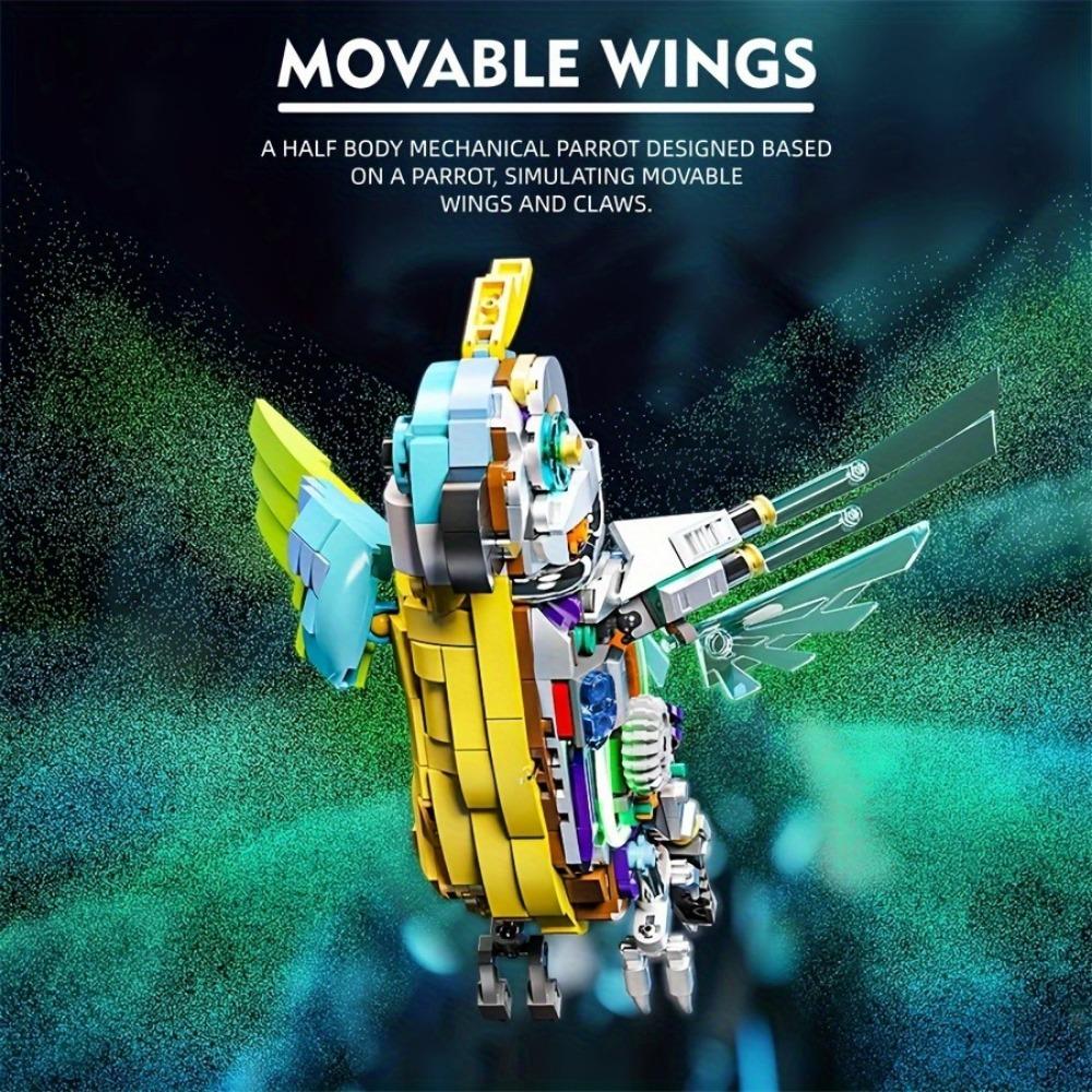 Креативный механический конструктор из акул, попугаев и богомолов, модель морской жизни с подсветкой для подростков, подарок на Рождество или день рождения для малышей