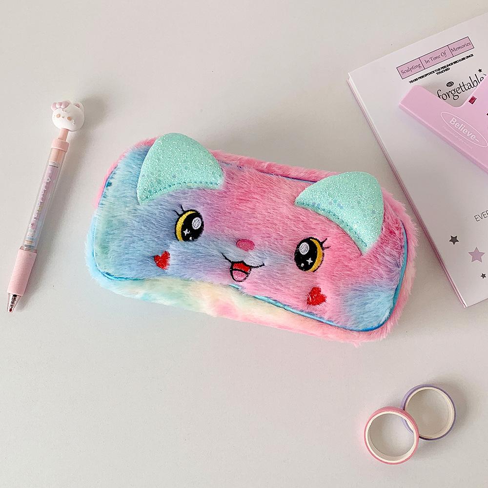 Plush Korean Style Pencil Case Desktop Storage Plush Pencil Pouch Kawaii Y2K Stationery Bag  Women