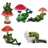 Creative Bathroom Crafts Drunk Frog on The Toilet Decor, Funny Sculpture Tabletop Office Desk Accessories Cute Resin Desktop Ornament for Home