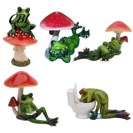 Creative Bathroom Crafts Drunk Frog on The Toilet Decor, Funny Sculpture Tabletop Office Desk Accessories Cute Resin Desktop Ornament for Home