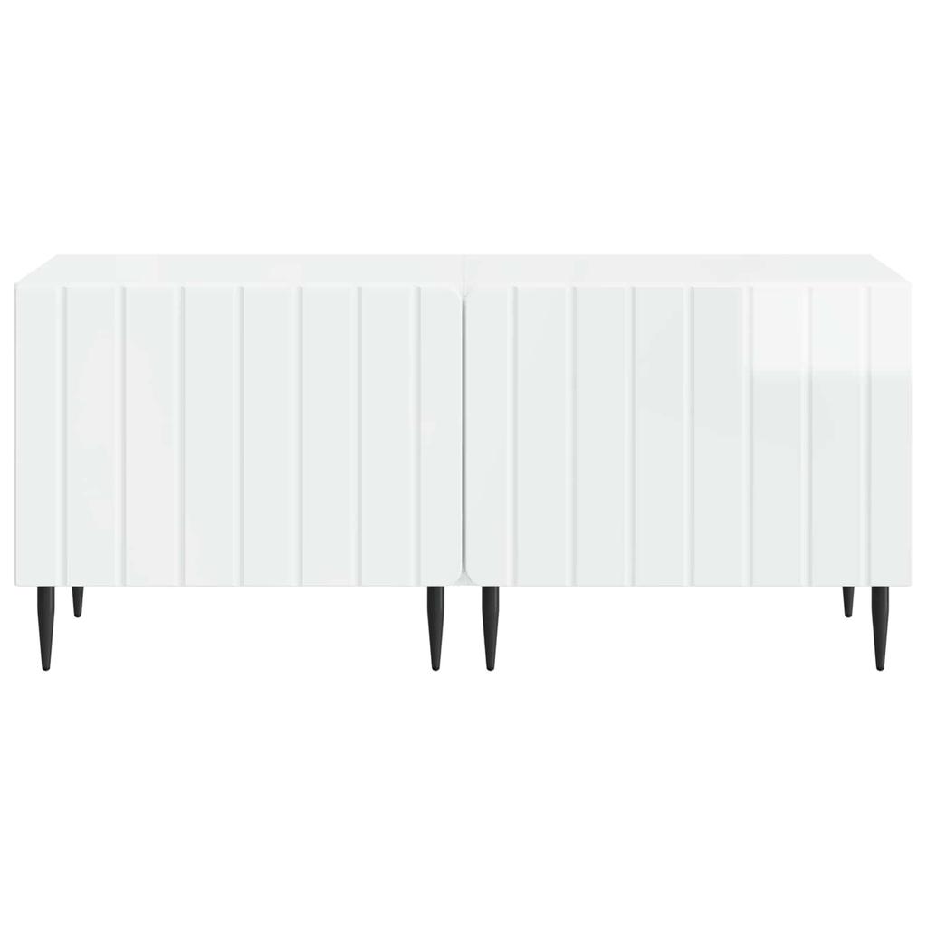 TV Stand High Gloss White Engineered Wood
