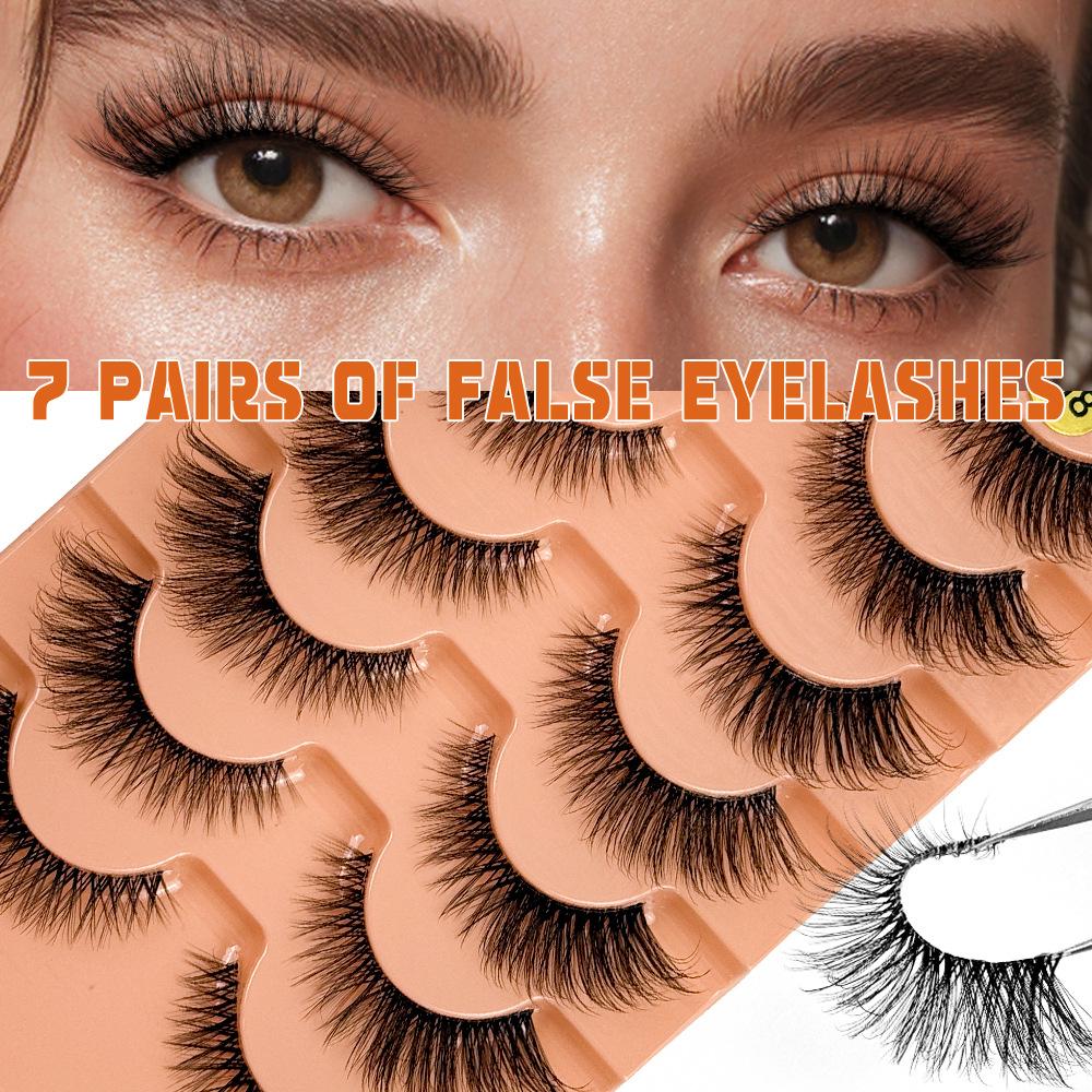 New transparent terrier fox eye false eyelashes 7 pairs of eye tail lengthening daily makeup stage eyelashes