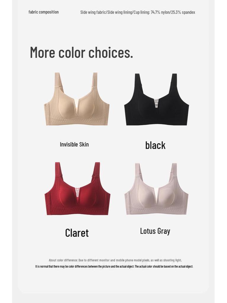 Women's Shaping Bra: Full-Cup, Anti-Sagging, Side Support, for Large Busts - Seamless, Thin Style, Plus Size