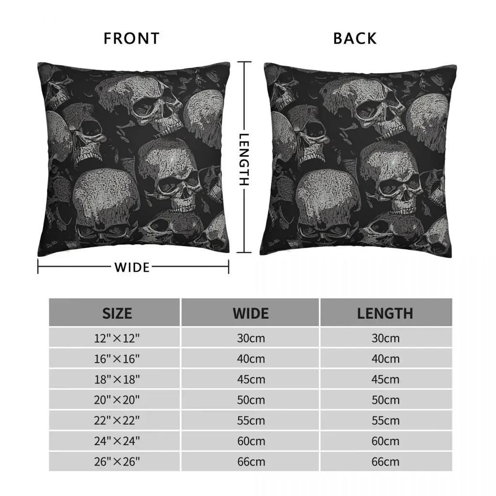 Totally Gothic Cojines Throw Pillow Case Heavy Metal 1960s Punk Cushion Home Sofa Chair Print Decorative Coussin