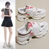Классические ретро-туфли для папы, женские, весна 2024, новые студенческие повседневные спортивные туфли на платформе, усиливающие дышащие кроссовки для бега