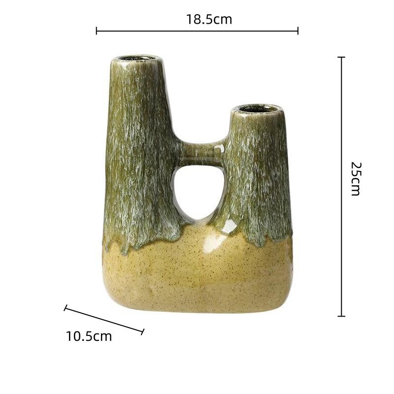 Керамическая ваза Абстрактная Глазурь, меняющая цвет в печи Керамическое ремесло Аксессуары для цветочных композиций Ваза для цветов Домашний декор