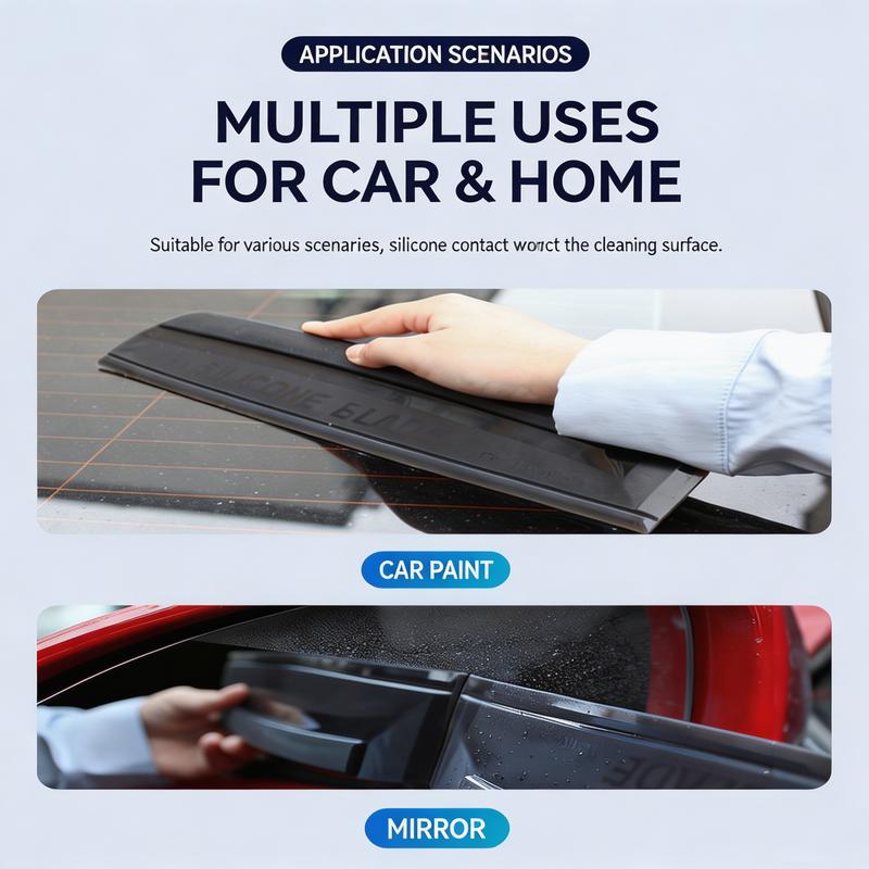 Soft Silicone Car Squeegee Handy Window And Review Mirror Wiper Drying Blade No-Scratch Film Scraper Wrap Tool for Car Cleaning