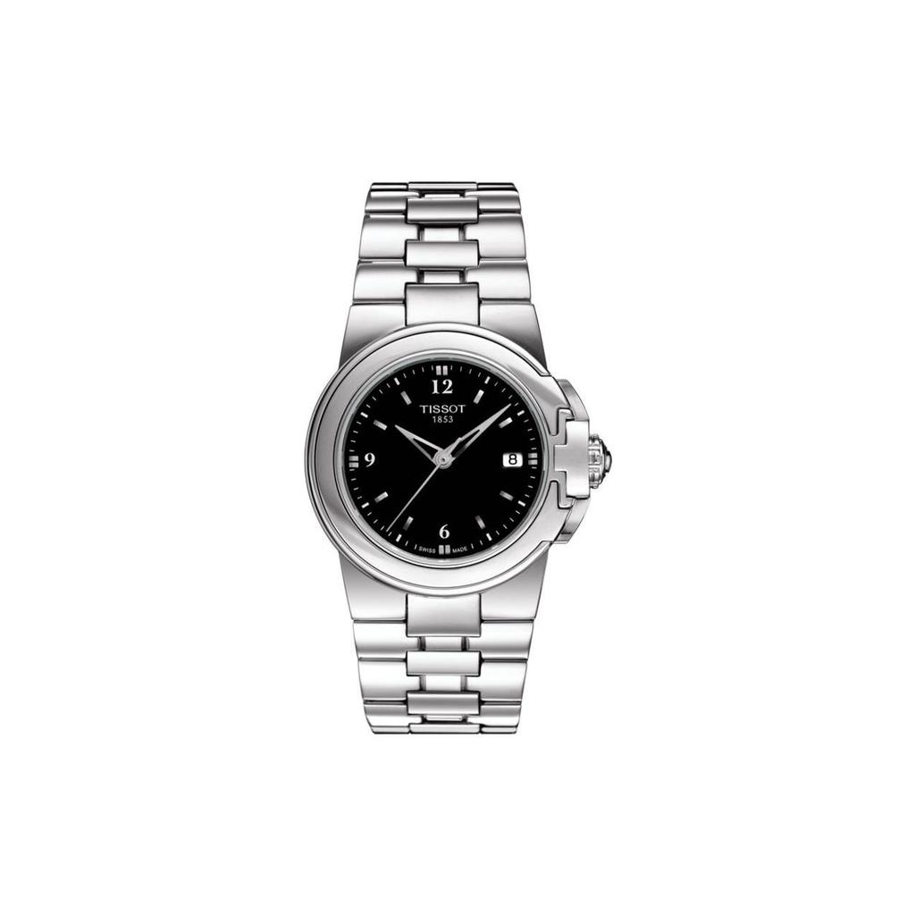Tissot Кварцевый механизм 50 метров Водонепроницаемость Женские часы 31,5 мм Черный циферблат Корпус из нержавеющей стали T080.210.11.057.00