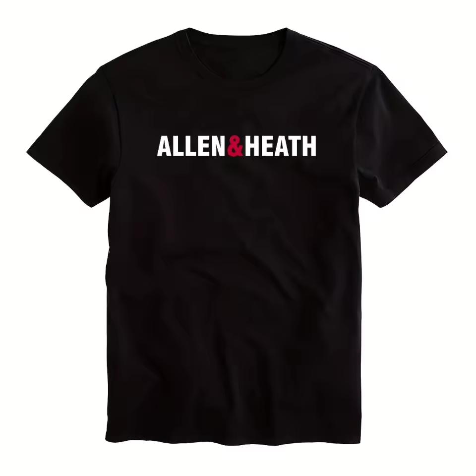 Men' & Women Allen & Heath Brand T-and kids tshirt Black Casual and kids tshirt with Iconic Print Soft Comfortable Fabric Suitable for Casual Attire