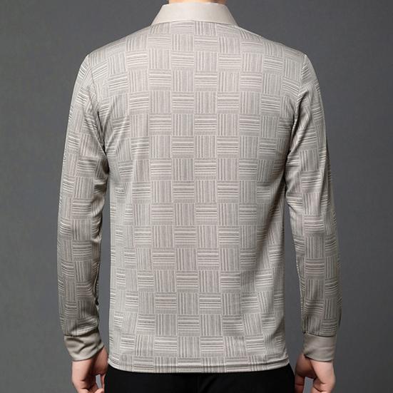 Мужская клетчатая повседневная рубашка с длинным рукавом, дышащая деловая рубашка с лацканами, топ обычного кроя с воротником на пуговицах для работы и путешествий, повседневная одежда