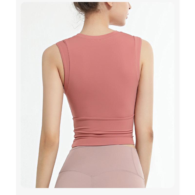 Женский однотонный сексуальный спортивный топ для йоги без рукавов