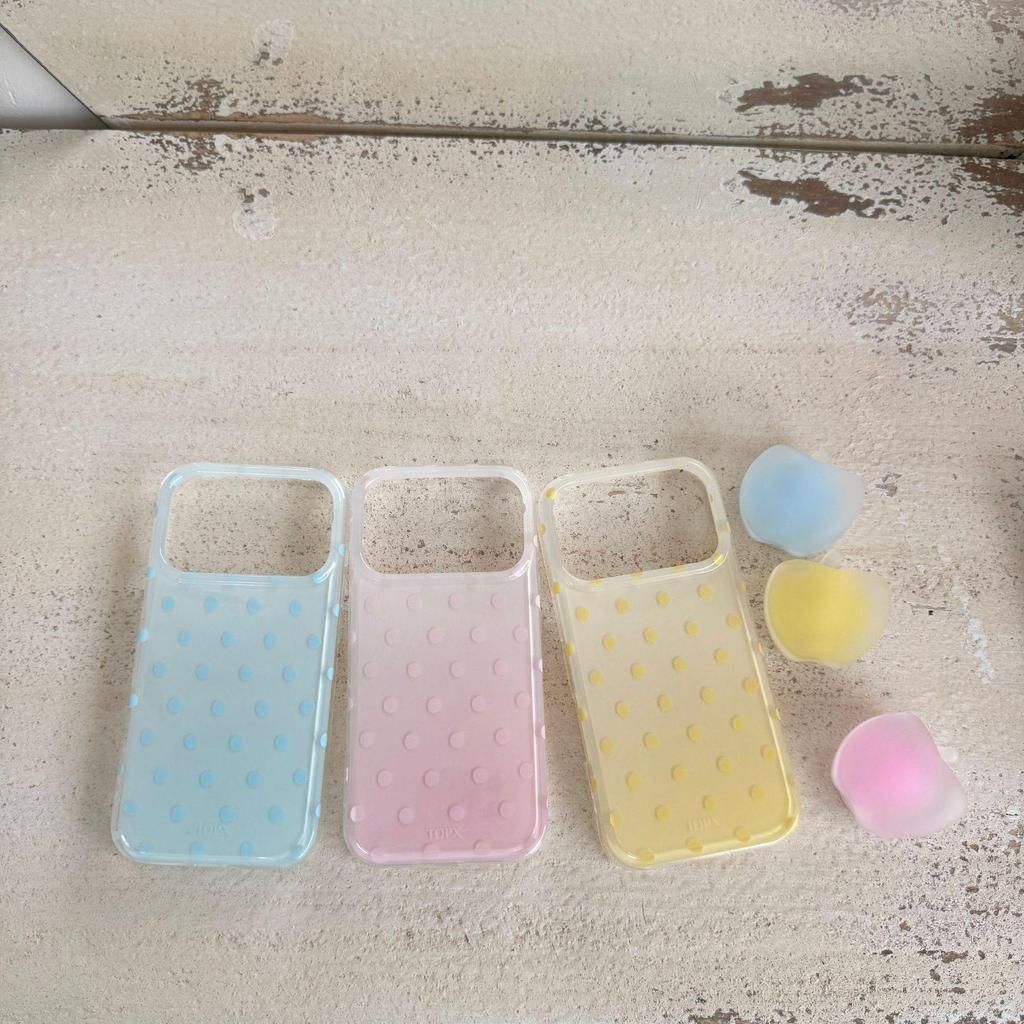 Korean Style Polka Dot iPhone 17 Pro Max Stand Case Compatible with iPhone 16/15 for Women