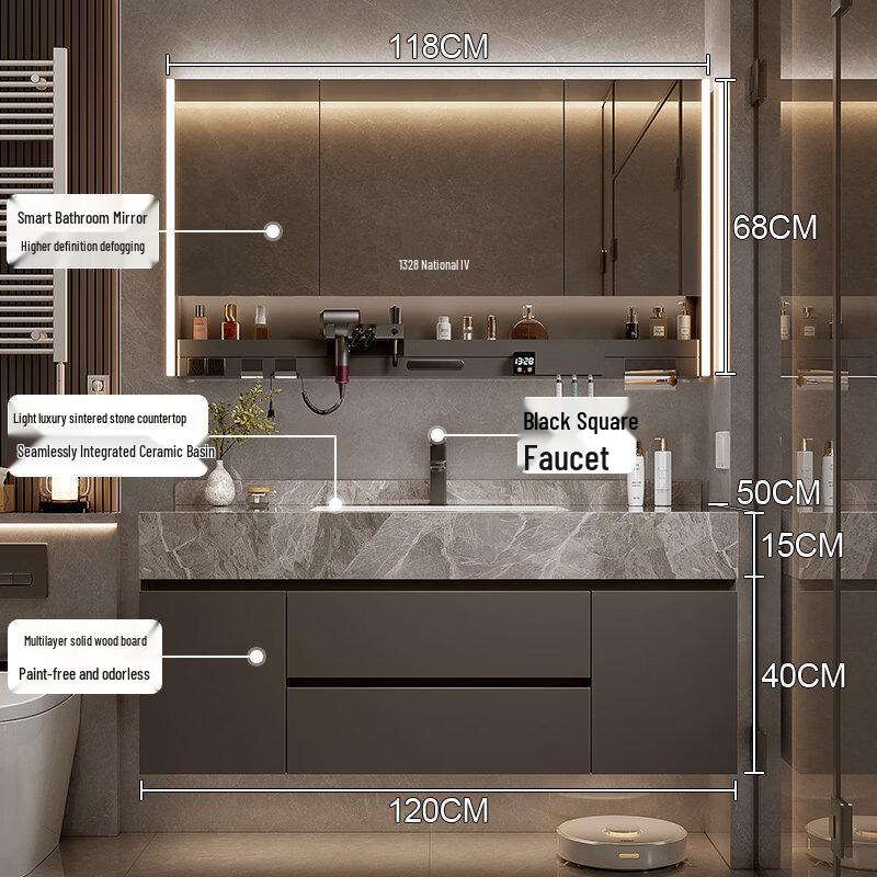Yingtang 120cm Bathroom Vanity with Mirror Cabinet & Integrated Basin
