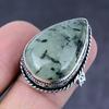 Пренит Драгоценный камень Ручной работы 925 Стерлинговое серебро Подарок Ювелирное изделие Кольцо Размер 7 b2R98