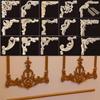 Natural Floral Wood Carved Crafts Multi-styles Corner Appliques Frame  Wall Door Decoration