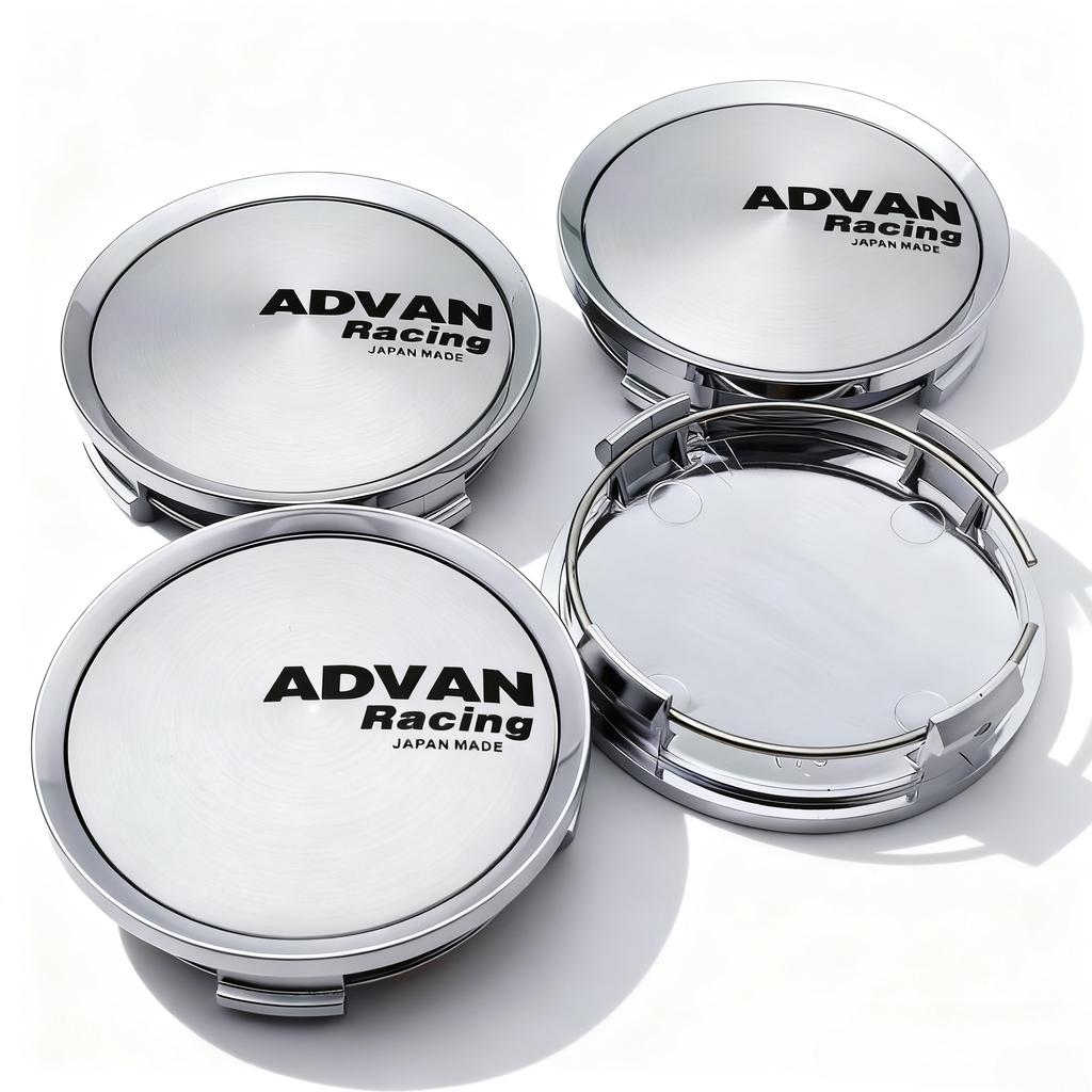 4pcs JDM ADVAN Racing Logo Emblem Badge Car Wheel Center Caps 74MM 69MM Wheels Hub Cap Rim Hubcaps Cover Replace Car Accessories
