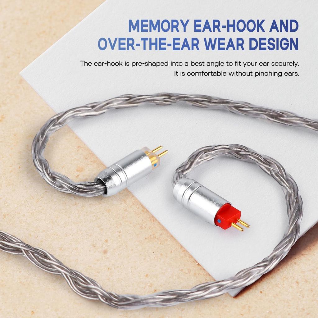 Linsoul Tripowin Zonie 16-Core Silver-Plated IEM Cable, SPC Earphone Cable for BL03 TRN V90 V80 AS10 ZS10 ZS6 ES4 ZST ZSR IEMs (2-Pin to 0.78mm,