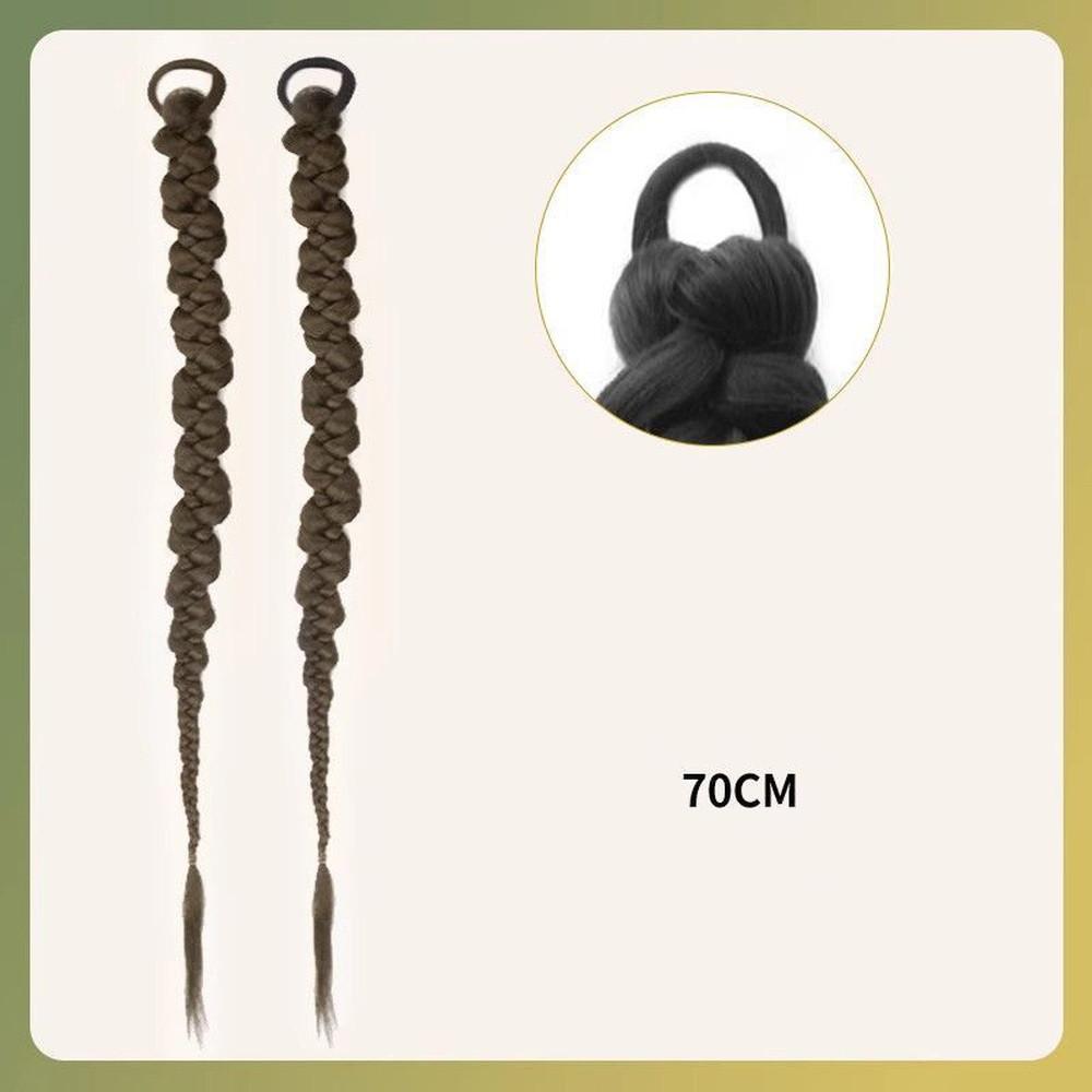 70см Парик-хвост в китайском стиле из синтетических плетеных волос для женщин, длинный, двойной скрученный, боксерские косы, наращивание волос